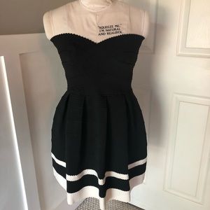 Black and white stripe party dress